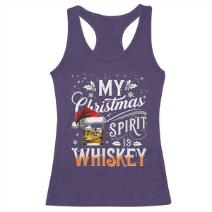 Funny My Christmas Spirit Is Whiskey Racerback Tank Top Holiday Drinking Festive Spirit TS02 Purple Print Your Wear