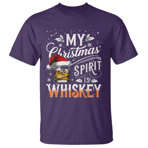 Funny My Christmas Spirit Is Whiskey T Shirt Holiday Drinking Festive Spirit TS02 Purple Print Your Wear