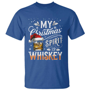 Funny My Christmas Spirit Is Whiskey T Shirt Holiday Drinking Festive Spirit TS02 Royal Blue Print Your Wear