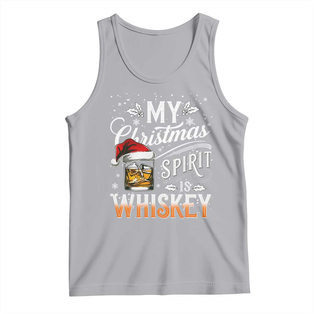 Funny My Christmas Spirit Is Whiskey Tank Top Holiday Drinking Festive Spirit TS02 Athletic Heather Print Your Wear