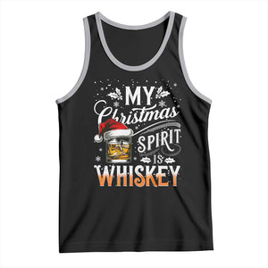 Funny My Christmas Spirit Is Whiskey Tank Top Holiday Drinking Festive Spirit TS02 Black Athletic Heather Print Your Wear