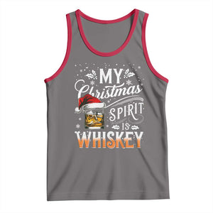 Funny My Christmas Spirit Is Whiskey Tank Top Holiday Drinking Festive Spirit TS02 Deep Heather Red Print Your Wear