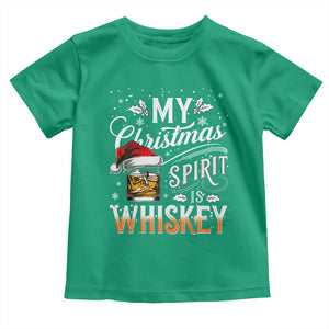 Funny My Christmas Spirit Is Whiskey Toddler T Shirt Holiday Drinking Festive Spirit TS02 Irish Green Print Your Wear