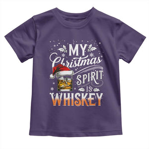 Funny My Christmas Spirit Is Whiskey Toddler T Shirt Holiday Drinking Festive Spirit TS02 Purple Print Your Wear