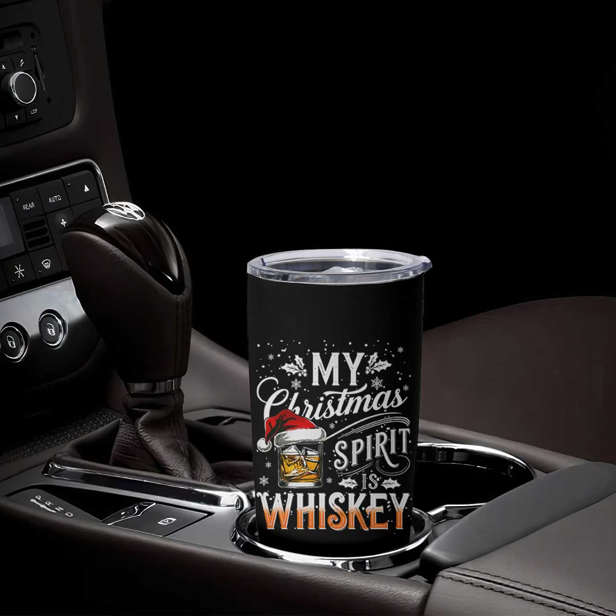 Funny My Christmas Spirit Is Whiskey Tumbler Cup Holiday Drinking Festive Spirit TS02 Print Your Wear
