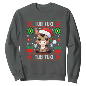 Latin American Christmas Sweatshirt Mi Burrito Mexican Donkey Latino Ugly Christmas TS02 Dark Heather Print Your Wear