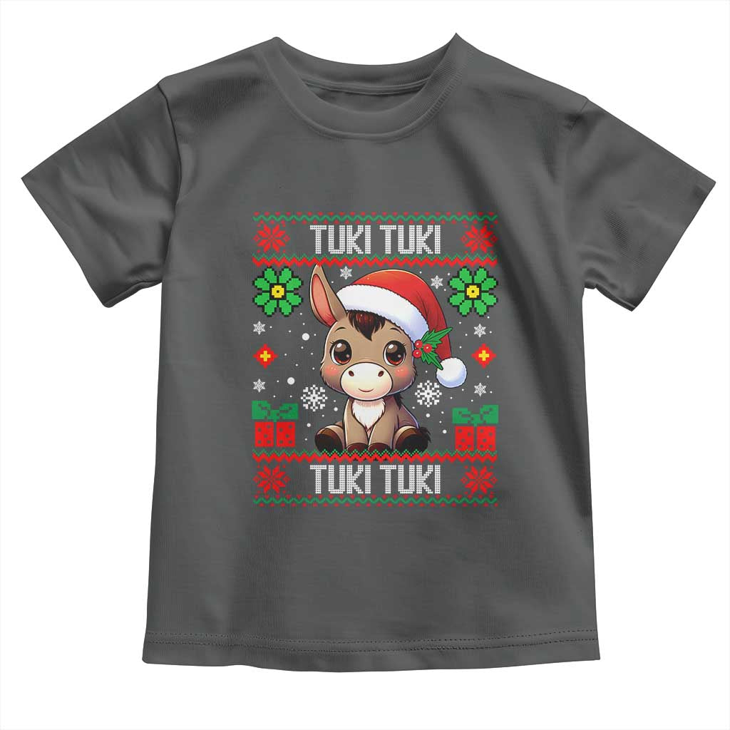 Latin American Christmas Toddler T Shirt Mi Burrito Mexican Donkey Latino Ugly Christmas TS02 Dark Heather Print Your Wear