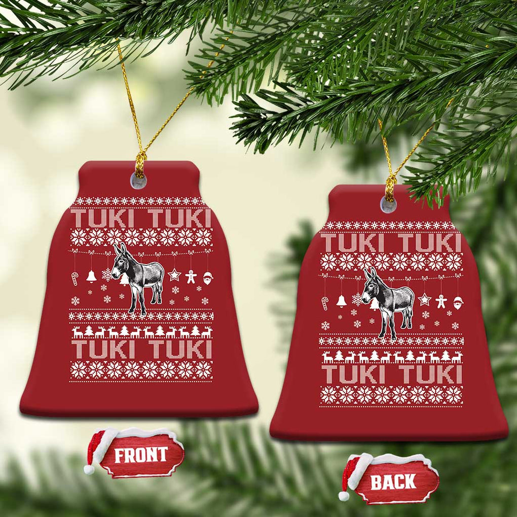 Latin American Xmas Christmas Ornament Tuki Tuki Mi Burrito Latino Ugly Christmas TS02 Bell Flake Red Print Your Wear