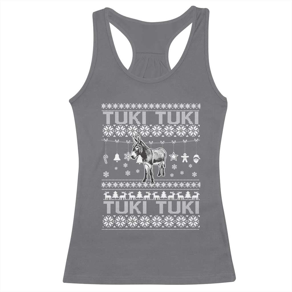 Latin American Christmas Racerback Tank Top Tuki Tuki Mi Burrito Latino Ugly Christmas TS02 Charcoal Print Your Wear