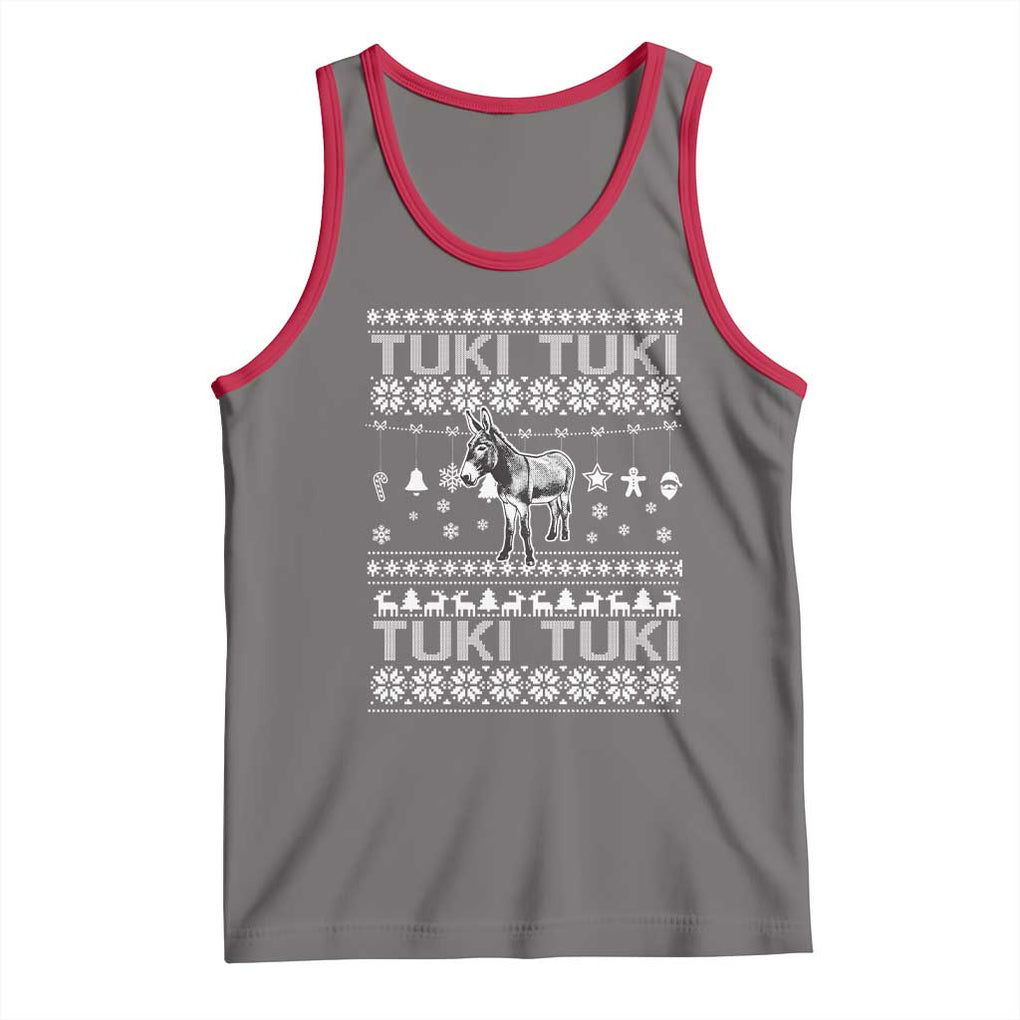 Latin American Christmas Tank Top Tuki Tuki Mi Burrito Latino Ugly Christmas TS02 Deep Heather Red Print Your Wear