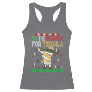 Mexican Christmas Racerback Tank Top Tis The Season For Tequila Dabbing Alcohol Lover TS02 Charcoal Print Your Wear