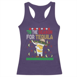 Mexican Christmas Racerback Tank Top Tis The Season For Tequila Dabbing Alcohol Lover TS02 Purple Print Your Wear