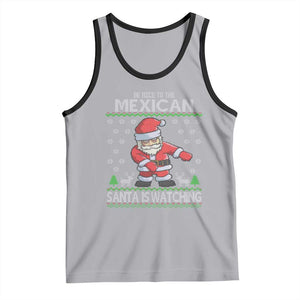 Mexican Christmas Tank Top Be Nice Santa is Watching Xmas in Mexico Ugly Sweater TS02 Athletic Heather Black Print Your Wear