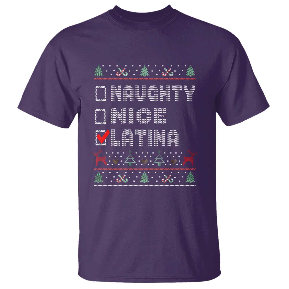Latin American Christmas T Shirt Naughty Nice Latina Funny Xmas List Hispanic Ugly Sweater TS02 Purple Print Your Wear