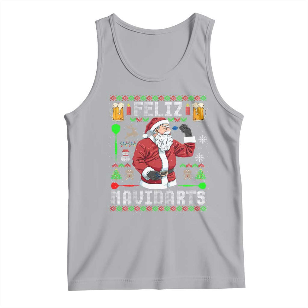 Christmas Dart Lover Tank Top Feliz Navidarts Santa Navidad Ugly Sweater TS02 Athletic Heather Print Your Wear