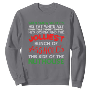 Funny Christmas Movie Sweatshirt Jolliest Bunch of Assholes This Side of The Nuthouse Xmas Vacation TS02 Charcoal Print Your Wear