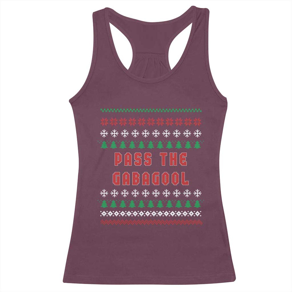 Pass The Gabagool Christmas Racerback Tank Top Funny Italy Xmas Italian French Pork Lover Ugly Sweater TS02 Maroon Print Your Wear