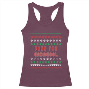 Pass The Gabagool Christmas Racerback Tank Top Funny Italy Xmas Italian French Pork Lover Ugly Sweater TS02 Maroon Print Your Wear