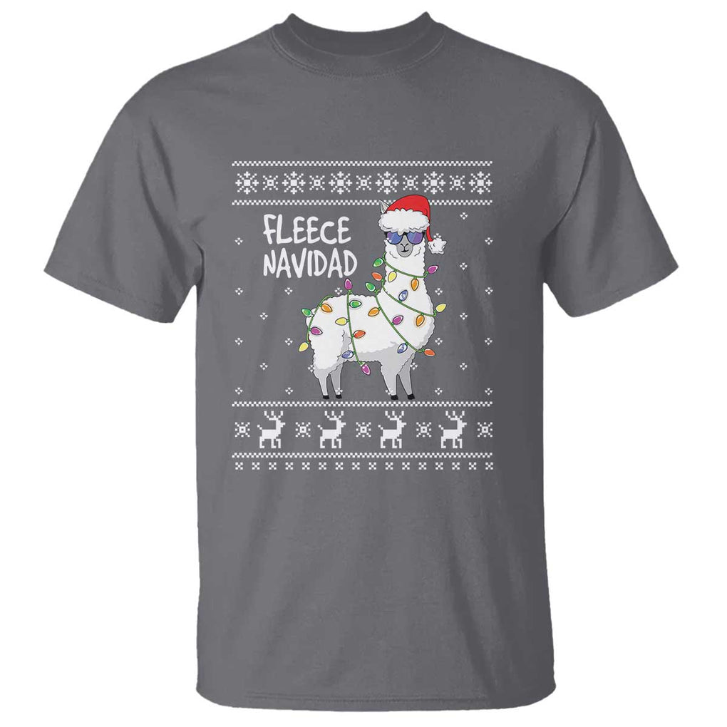 Funny Llama Christmas T Shirt Fleece Navidad Feliz Merry Xmas Ugly Sweater TS02 Charcoal Print Your Wear