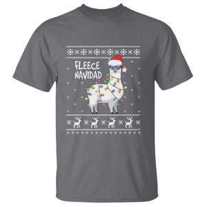 Funny Llama Christmas T Shirt Fleece Navidad Feliz Merry Xmas Ugly Sweater TS02 Charcoal Print Your Wear