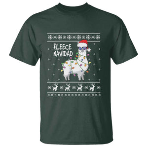Funny Llama Christmas T Shirt Fleece Navidad Feliz Merry Xmas Ugly Sweater TS02 Dark Forest Green Print Your Wear