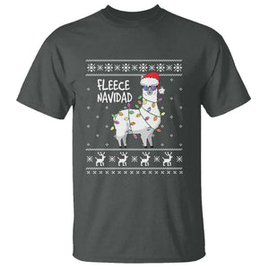 Funny Llama Christmas T Shirt Fleece Navidad Feliz Merry Xmas Ugly Sweater TS02 Dark Heather Print Your Wear