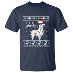 Funny Llama Christmas T Shirt Fleece Navidad Feliz Merry Xmas Ugly Sweater TS02 Navy Print Your Wear