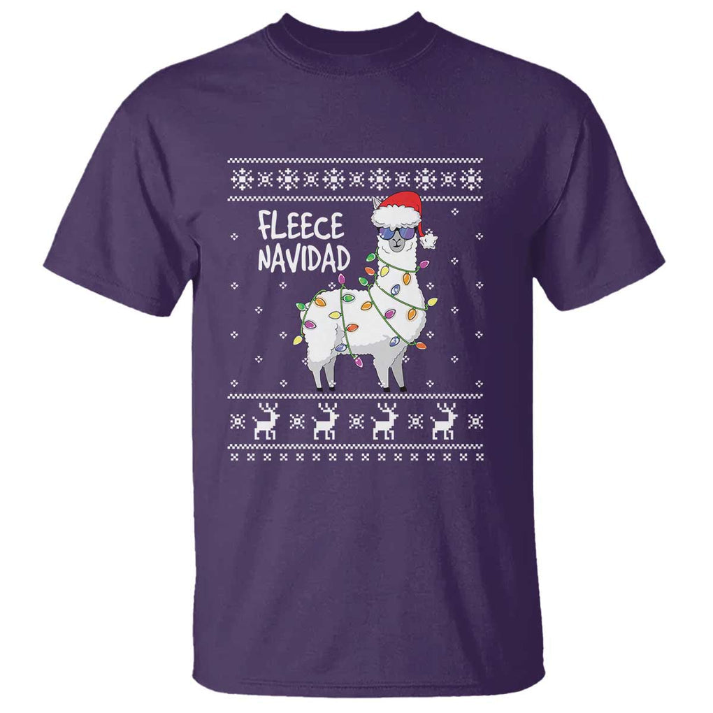 Funny Llama Christmas T Shirt Fleece Navidad Feliz Merry Xmas Ugly Sweater TS02 Purple Print Your Wear