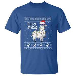 Funny Llama Christmas T Shirt Fleece Navidad Feliz Merry Xmas Ugly Sweater TS02 Royal Blue Print Your Wear