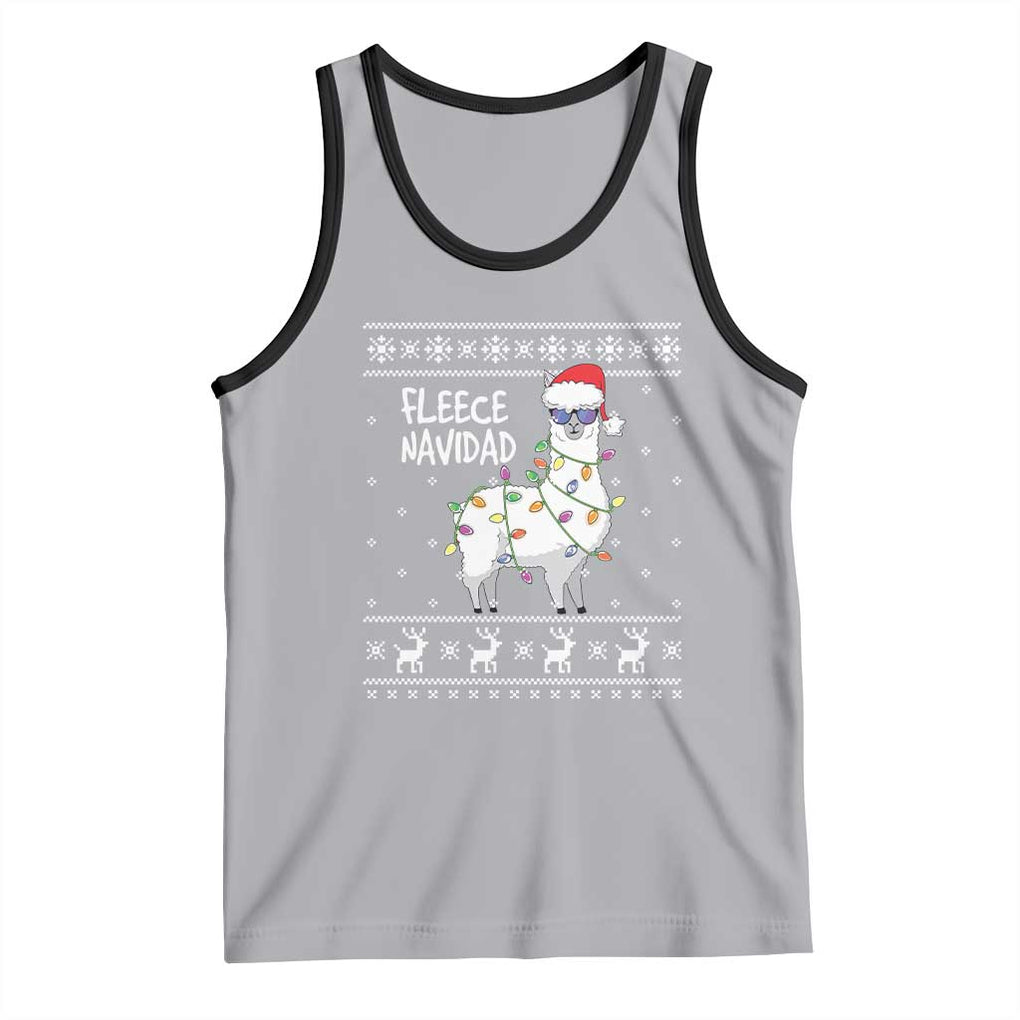 Funny Llama Christmas Tank Top Fleece Navidad Feliz Merry Xmas Ugly Sweater TS02 Athletic Heather Black Print Your Wear