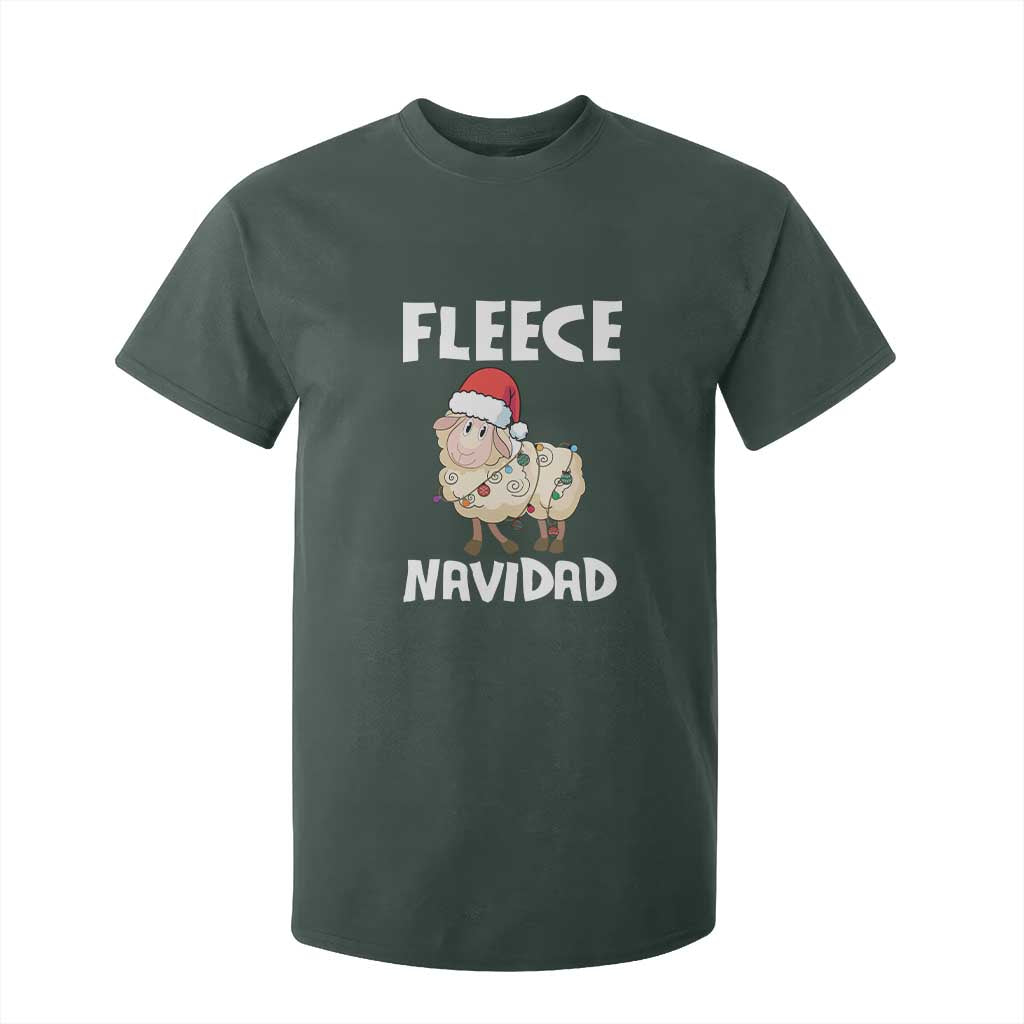 Funny Christmas Sheep T Shirt For Kid Fleece Navidad Feliz Spanish Merry Xmas TS02 Dark Forest Green Print Your Wear