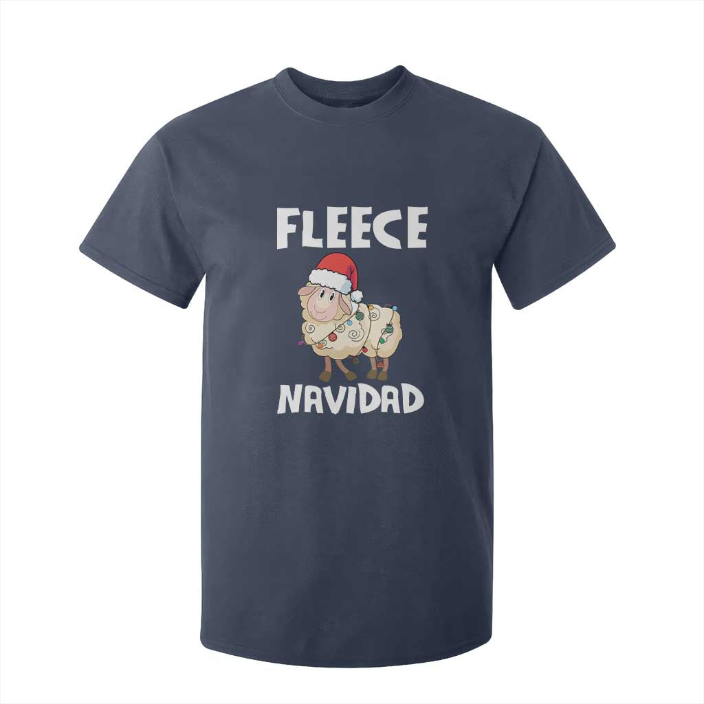 Funny Christmas Sheep T Shirt For Kid Fleece Navidad Feliz Spanish Merry Xmas TS02 Navy Print Your Wear
