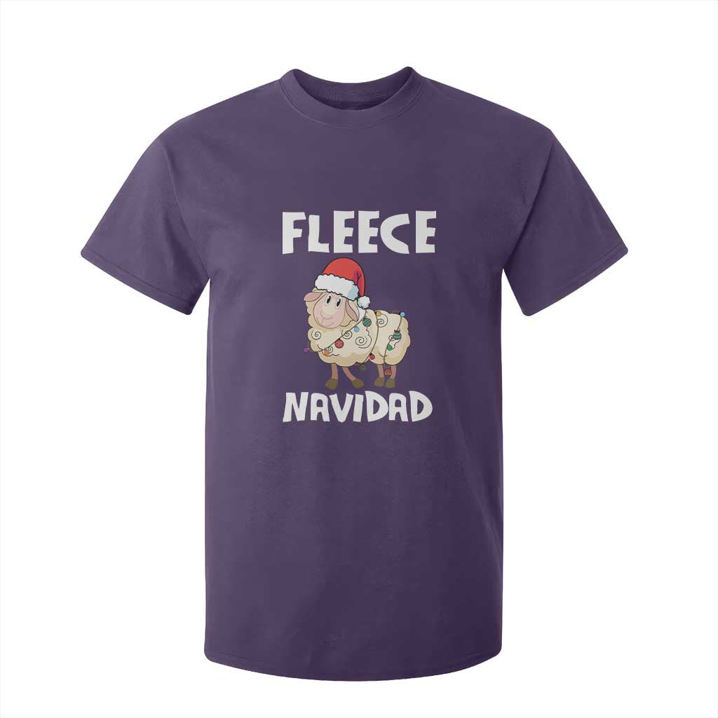 Funny Christmas Sheep T Shirt For Kid Fleece Navidad Feliz Spanish Merry Xmas TS02 Purple Print Your Wear