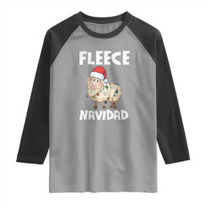 Funny Christmas Sheep Raglan Shirt Fleece Navidad Feliz Spanish Merry Xmas TS02 Sport Gray Black Print Your Wear