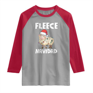 Funny Christmas Sheep Raglan Shirt Fleece Navidad Feliz Spanish Merry Xmas TS02 Sport Gray Red Print Your Wear