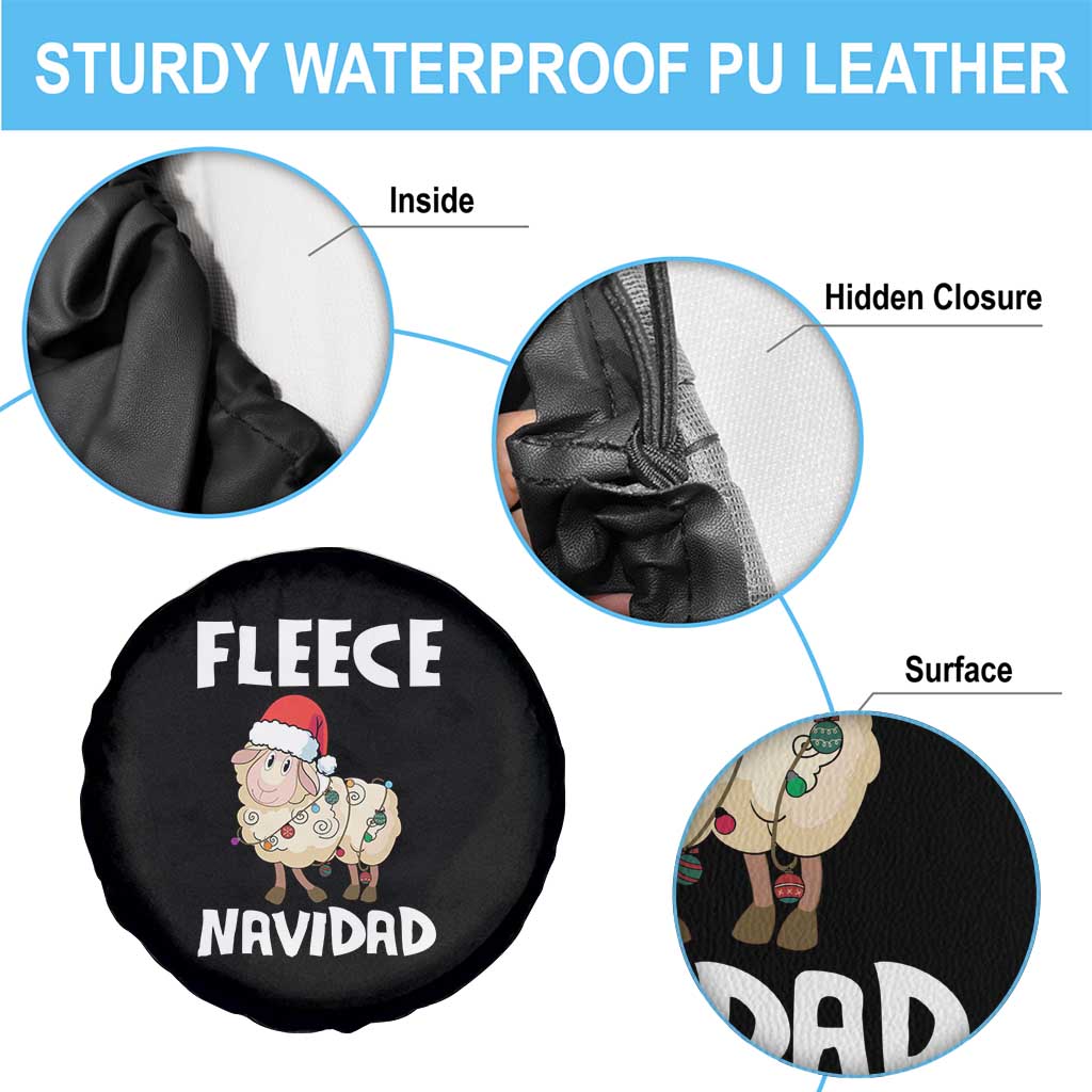 Funny Christmas Sheep Spare Tire Cover Fleece Navidad Feliz Spanish Merry Xmas TS02 Print Your Wear
