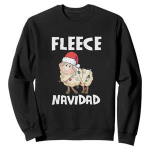 Funny Christmas Sheep Sweatshirt Fleece Navidad Feliz Spanish Merry Xmas TS02 Black Print Your Wear
