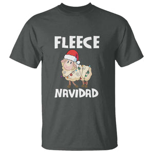 Funny Christmas Sheep T Shirt Fleece Navidad Feliz Spanish Merry Xmas TS02 Dark Heather Print Your Wear