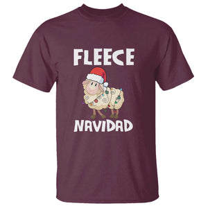 Funny Christmas Sheep T Shirt Fleece Navidad Feliz Spanish Merry Xmas TS02 Maroon Print Your Wear
