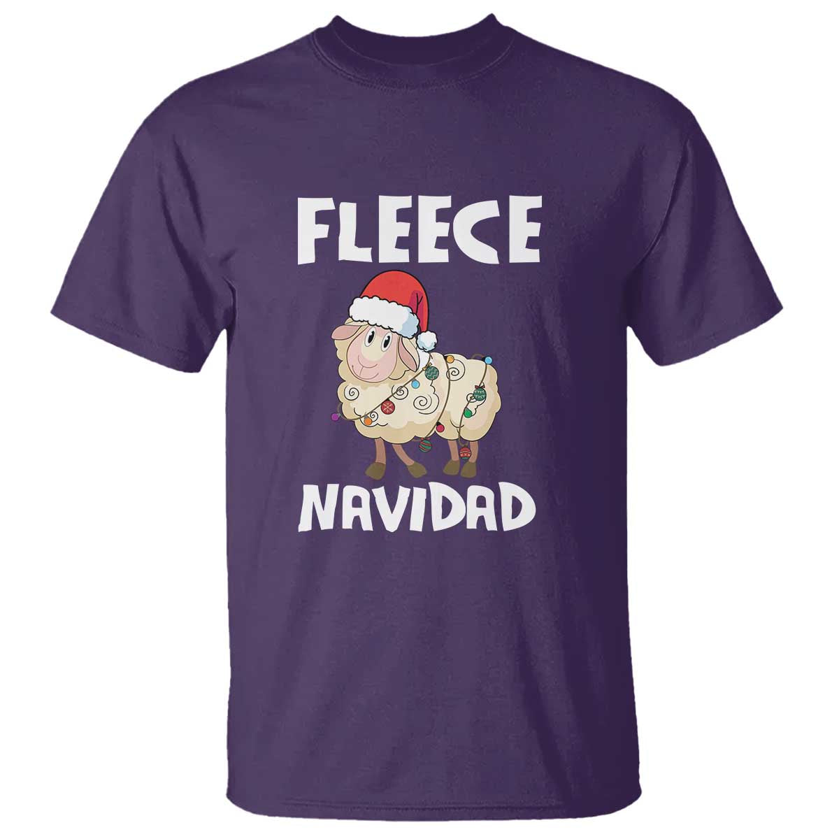 Funny Christmas Sheep T Shirt Fleece Navidad Feliz Spanish Merry Xmas TS02 Purple Print Your Wear