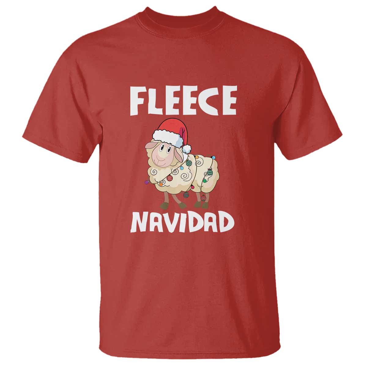 Funny Christmas Sheep T Shirt Fleece Navidad Feliz Spanish Merry Xmas TS02 Red Print Your Wear