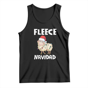 Funny Christmas Sheep Tank Top Fleece Navidad Feliz Spanish Merry Xmas TS02 Black Print Your Wear