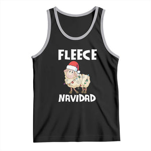 Funny Christmas Sheep Tank Top Fleece Navidad Feliz Spanish Merry Xmas TS02 Black Athletic Heather Print Your Wear