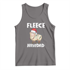 Funny Christmas Sheep Tank Top Fleece Navidad Feliz Spanish Merry Xmas TS02 Deep Heather Print Your Wear
