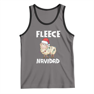 Funny Christmas Sheep Tank Top Fleece Navidad Feliz Spanish Merry Xmas TS02 Deep Heather Black Print Your Wear