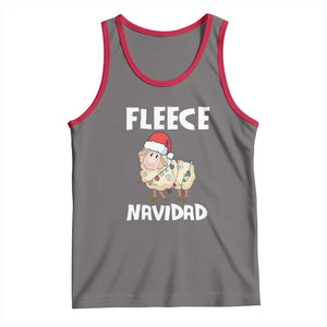 Funny Christmas Sheep Tank Top Fleece Navidad Feliz Spanish Merry Xmas TS02 Deep Heather Red Print Your Wear