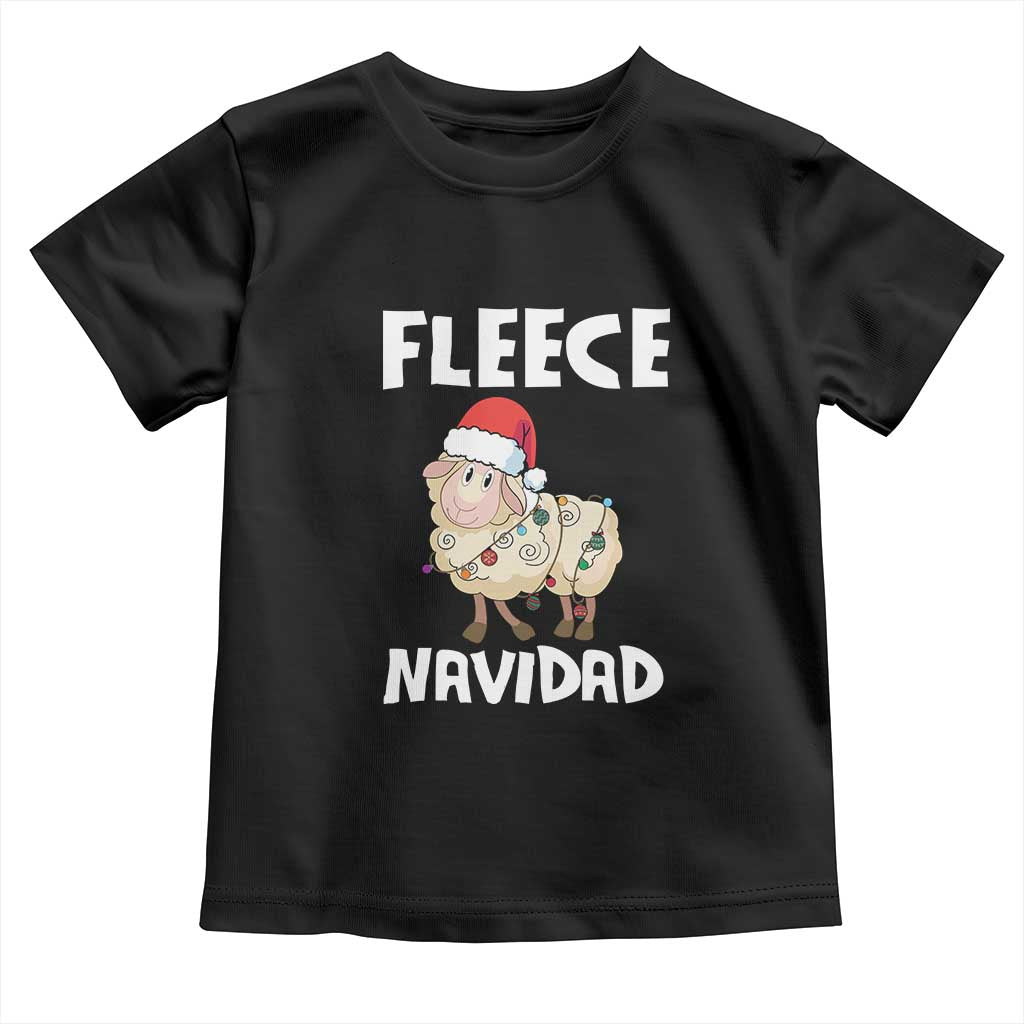 Funny Christmas Sheep Toddler T Shirt Fleece Navidad Feliz Spanish Merry Xmas TS02 Black Print Your Wear