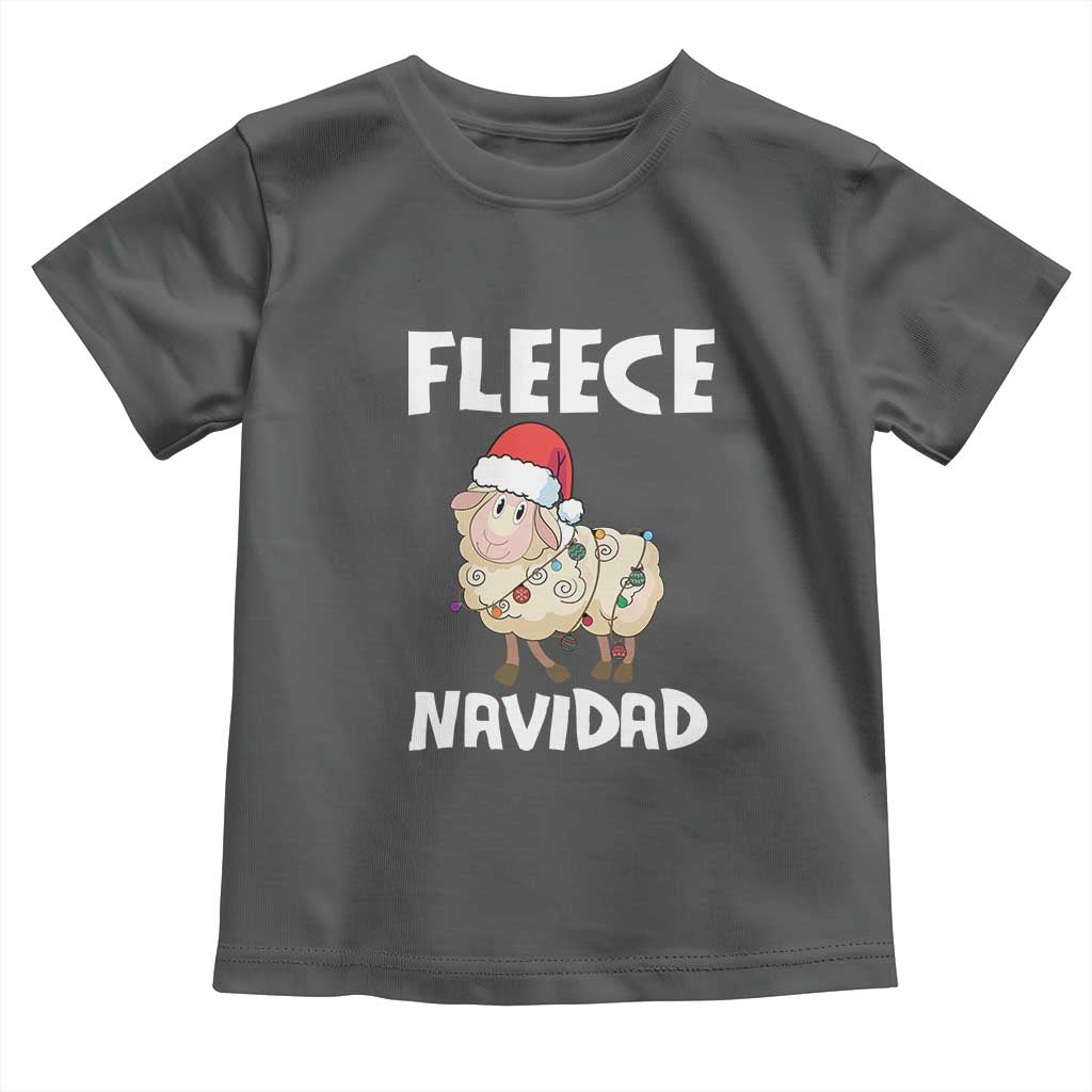 Funny Christmas Sheep Toddler T Shirt Fleece Navidad Feliz Spanish Merry Xmas TS02 Dark Heather Print Your Wear