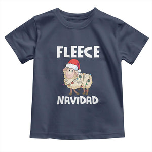 Funny Christmas Sheep Toddler T Shirt Fleece Navidad Feliz Spanish Merry Xmas TS02 Navy Print Your Wear