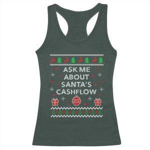 Funny Christmas Accountant Racerback Tank Top Ask Me About Santas Cash Flow Ugly Sweater TS02 Dark Forest Green Print Your Wear